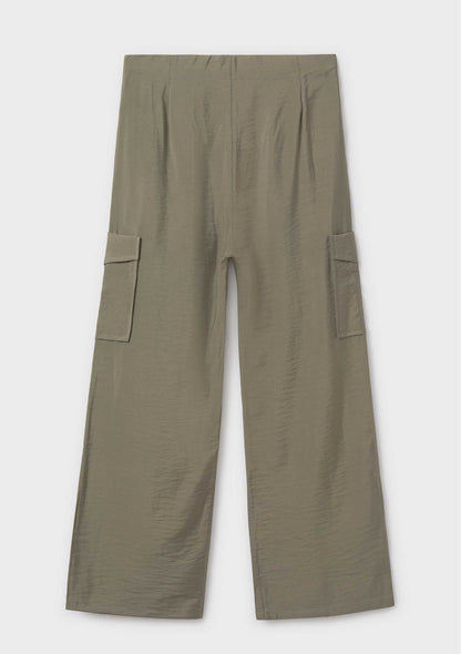Pantalón Cargo Fluido Oliva Chica