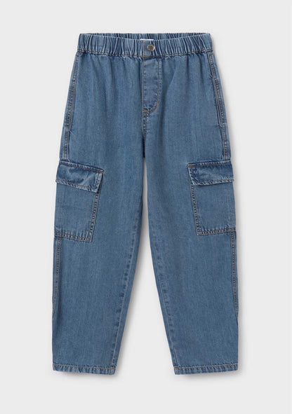 Jeans Fluido Cargo Chica