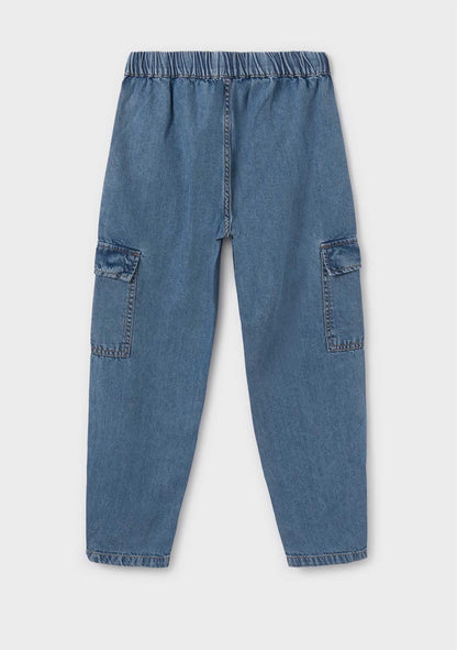 Jeans Fluido Cargo Chica