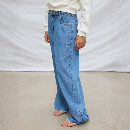 Jeans Wide Leg Fluido Stars