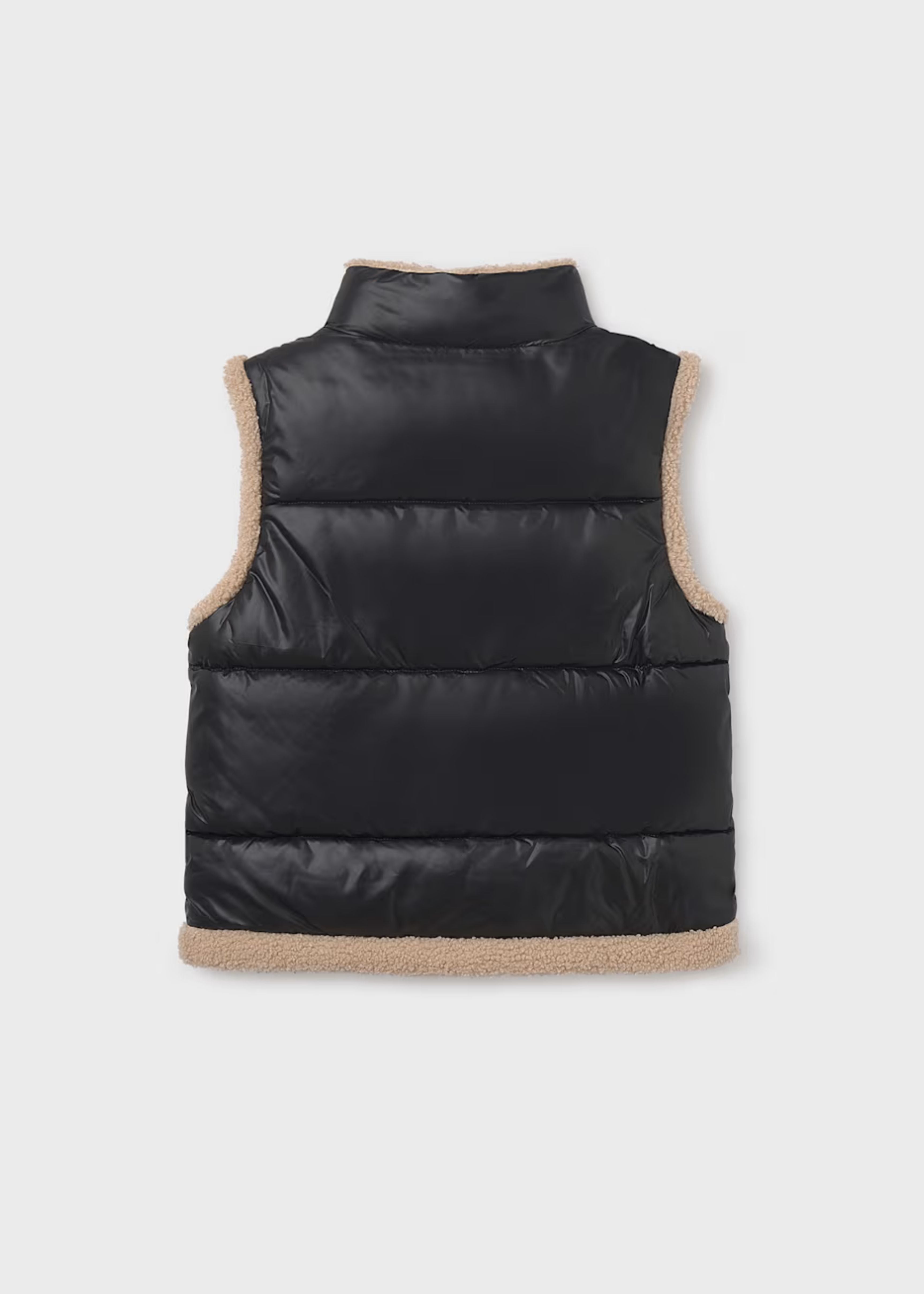 Chaleco Contrastes Borrego Negro