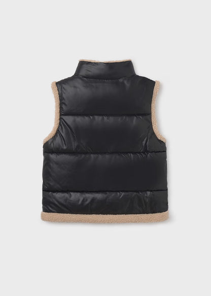 Chaleco Contrastes Borrego Negro