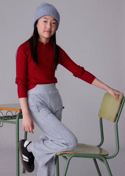 Pantalón Flared Pana Plata