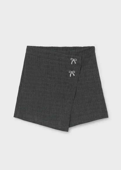 Falda Short Lazos Plomo