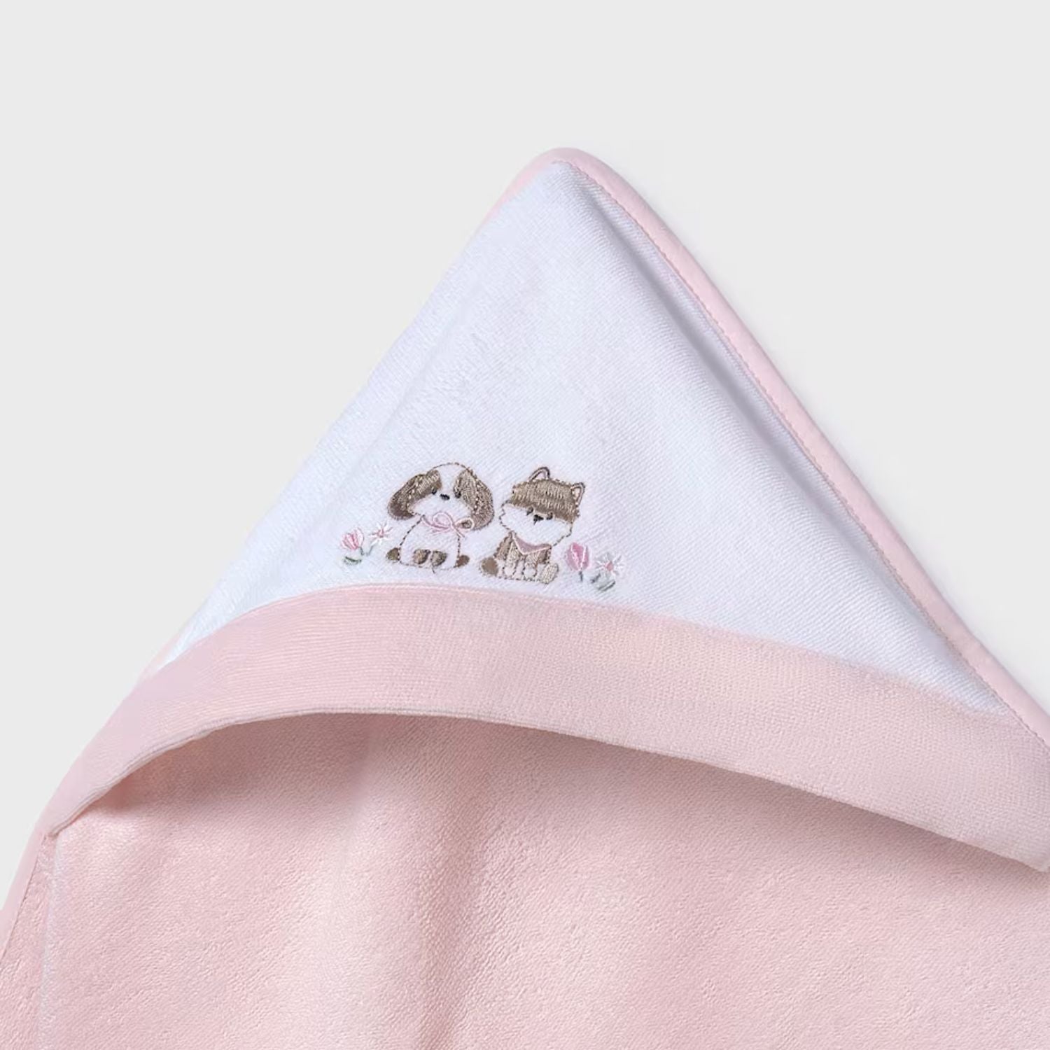 Toalla Gorro Puppy Friends Rosa Baby