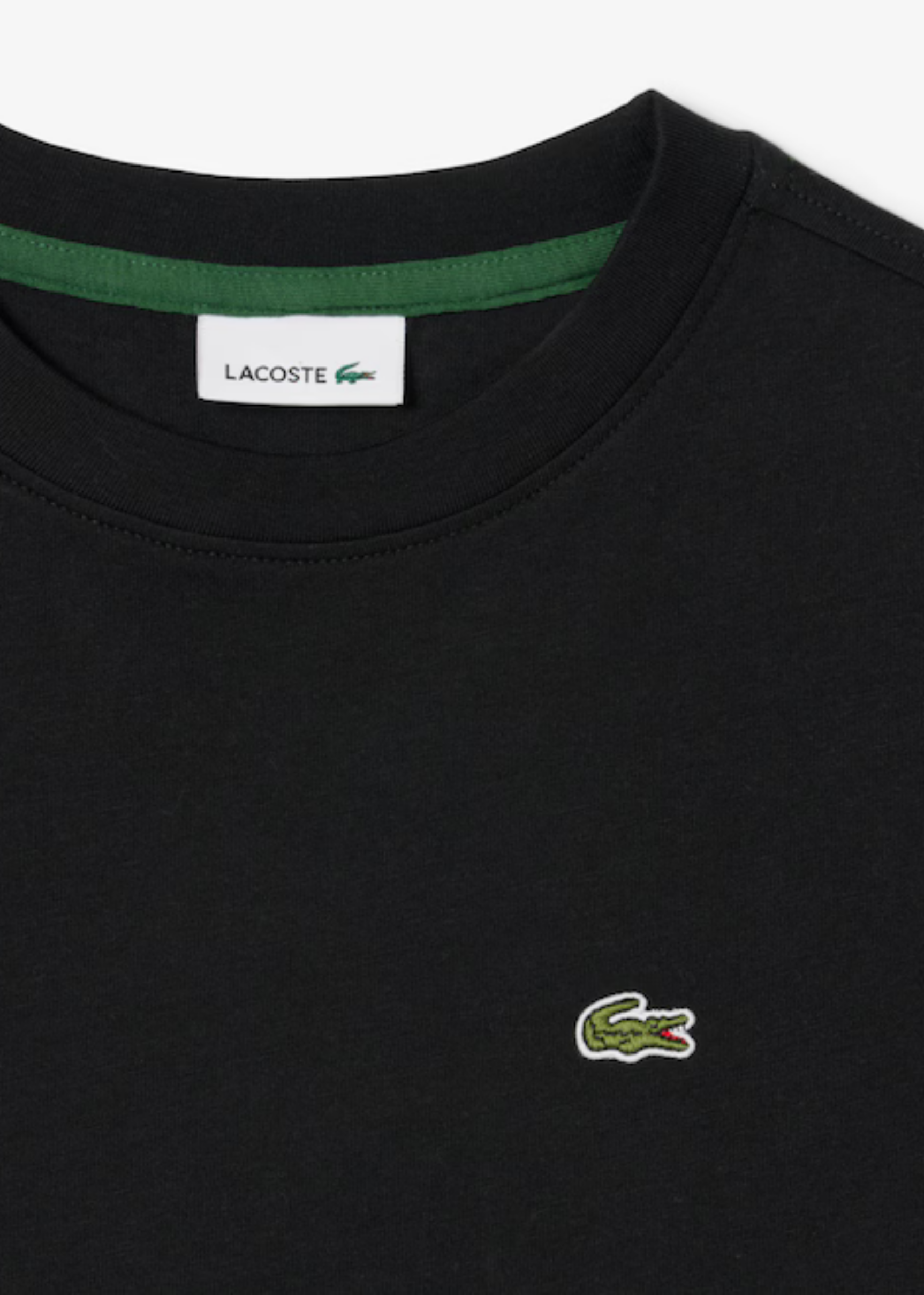 Camiseta Lacoste Negro Logo Bordado
