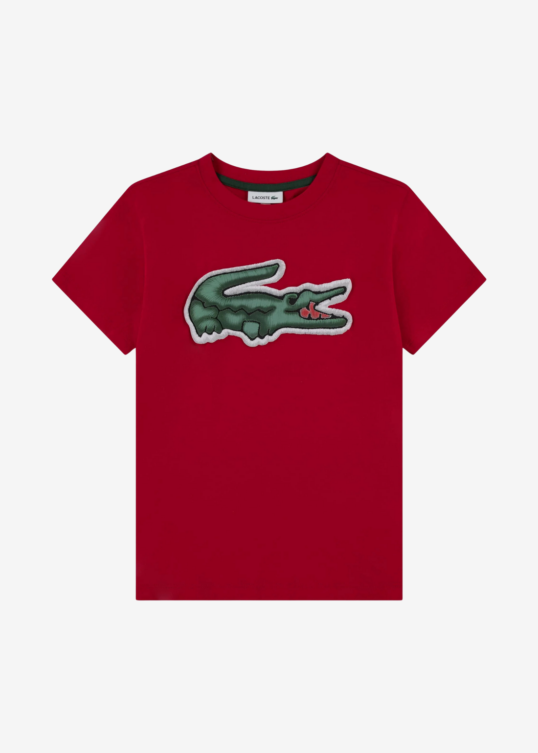 Camiseta Lacoste Roja Logo Gran Formato
