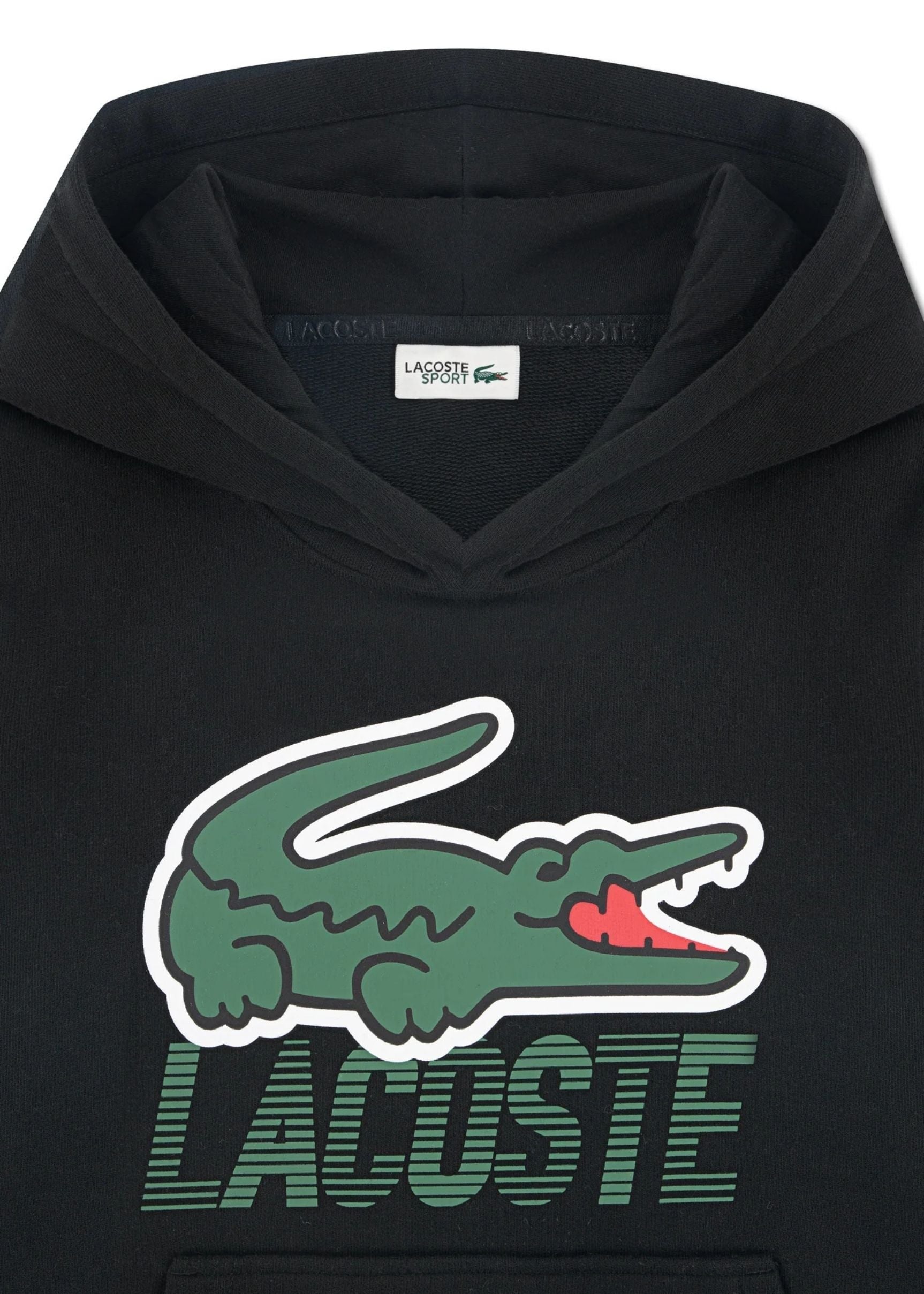 Hoodie Maxi Logo Lacoste Negro