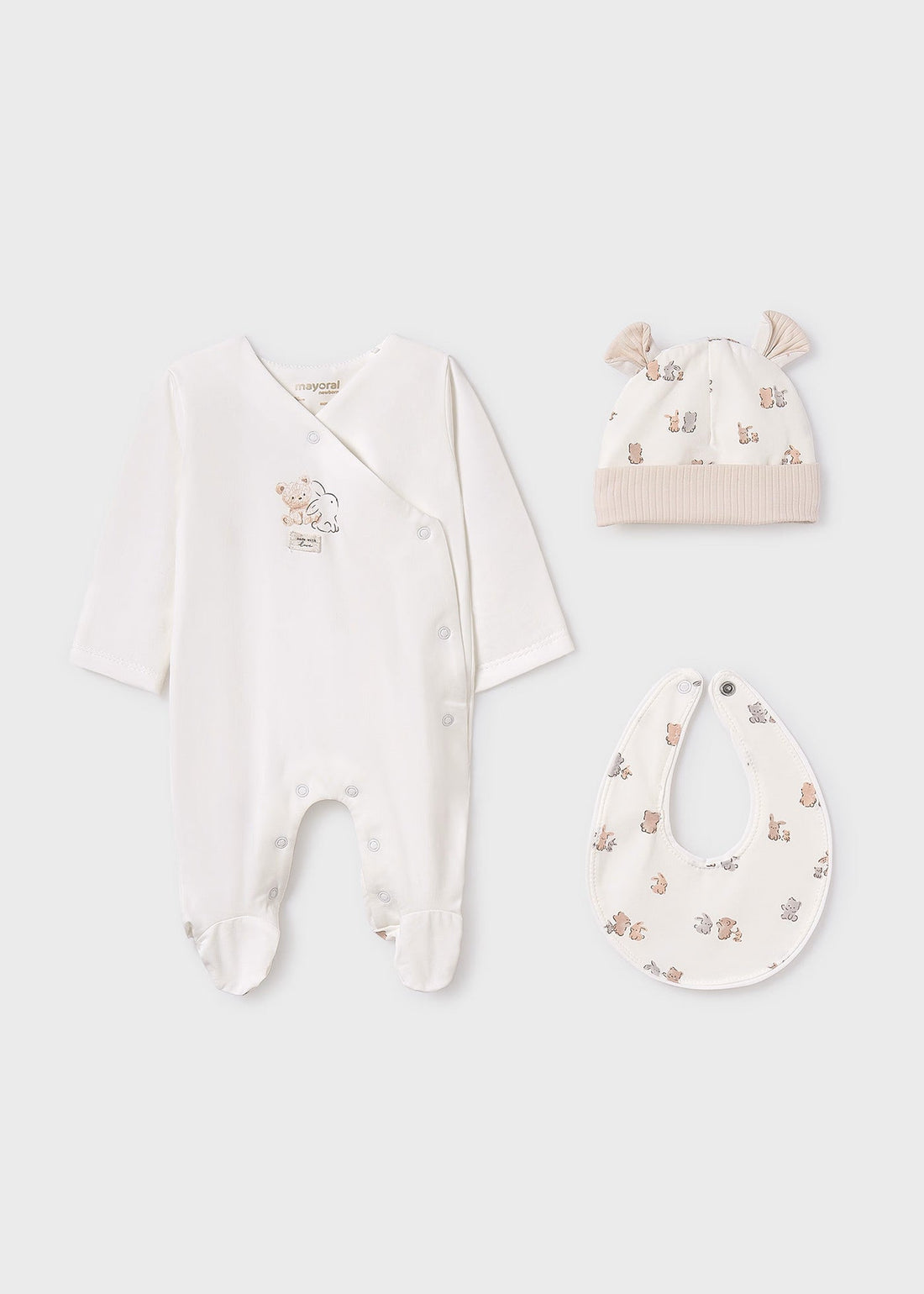 Primera Muda 3 Piezas Pijama Natural