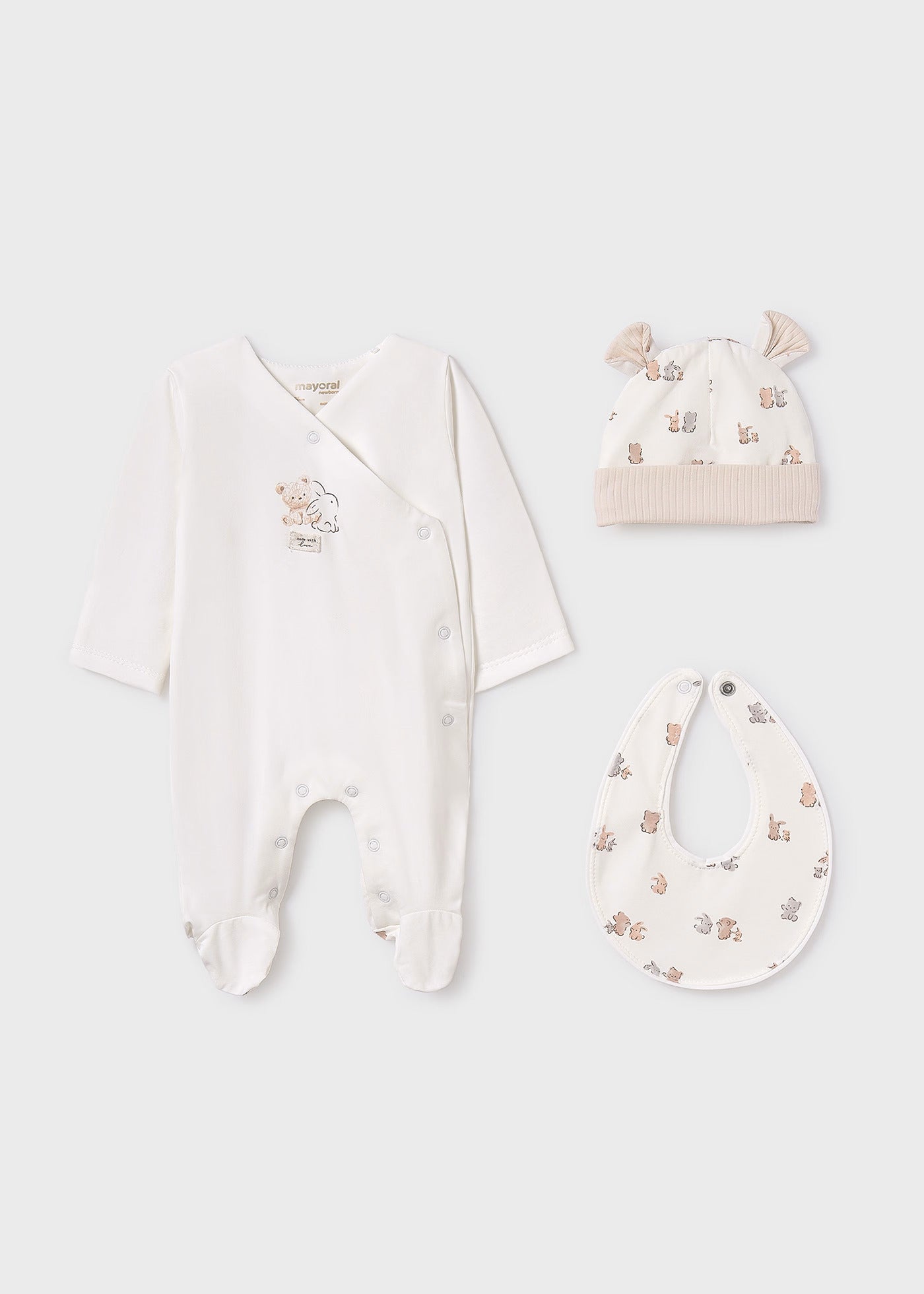 Primera Muda 3 Piezas Pijama Natural