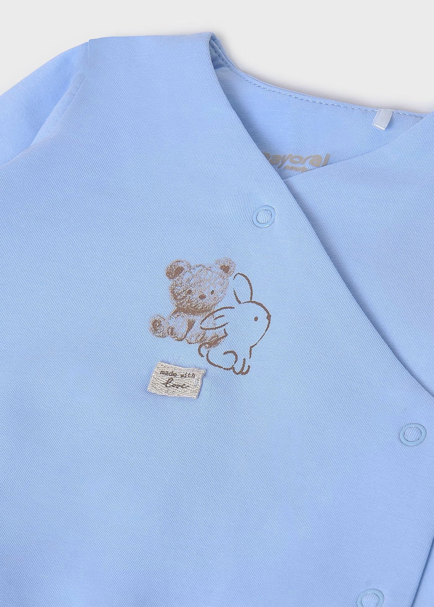 Primera Muda 3 Piezas Pijama Celeste