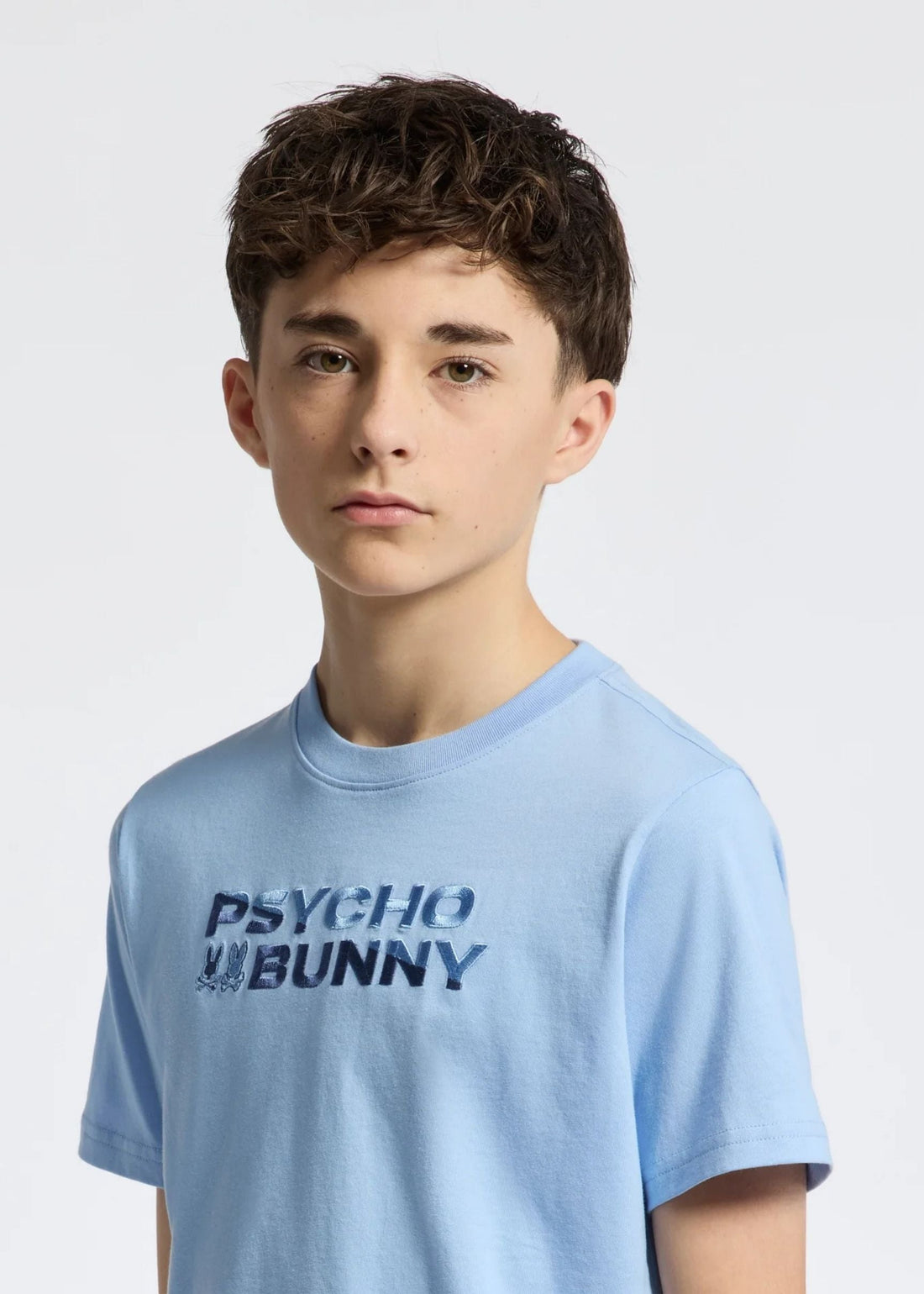 Camiseta Bordada Berni Algodón Azul Claro