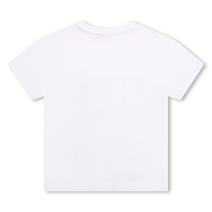 Camiseta Blanca Holgada Tachuelas Brillantes Niña