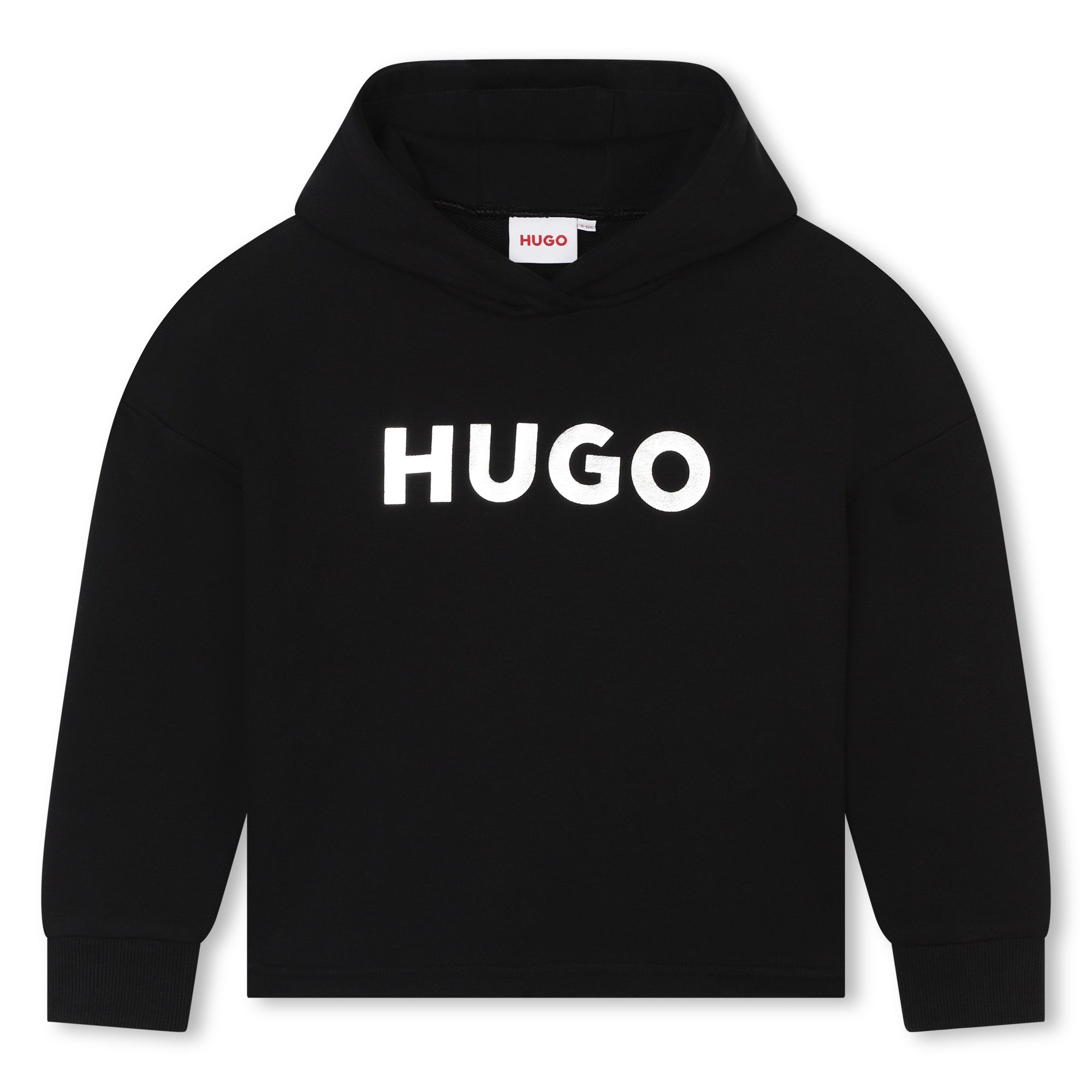 Hoodie Negro Estampado Metálico Niña