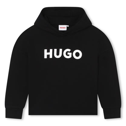 Hoodie Negro Estampado Metálico Niña