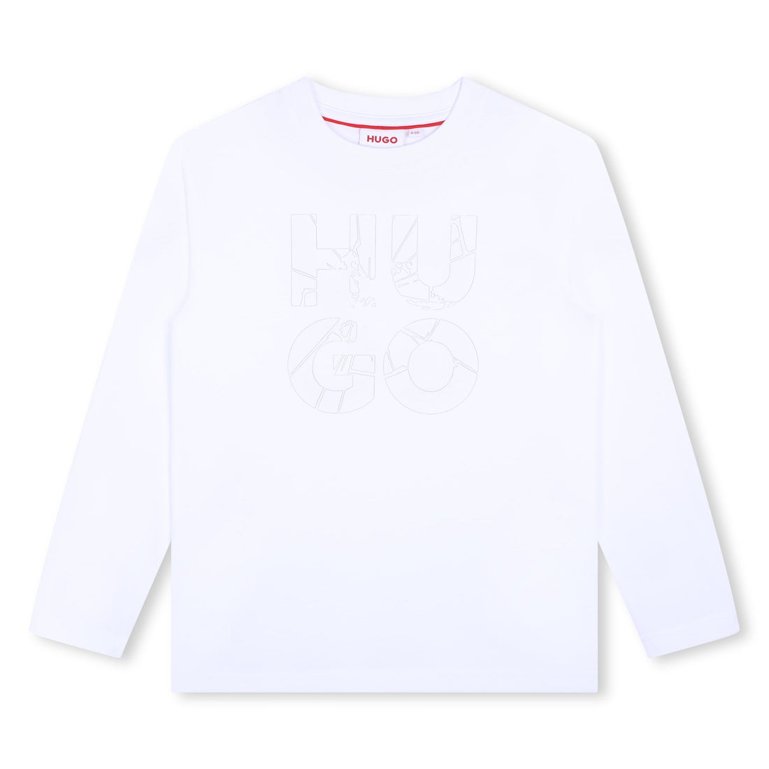 Camiseta Blanca Manga Larga Apilado Niño