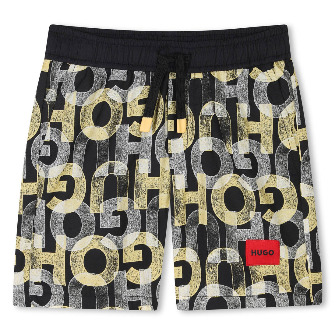 Bermuda Surf Negro | Amarillo Estampado Monograma