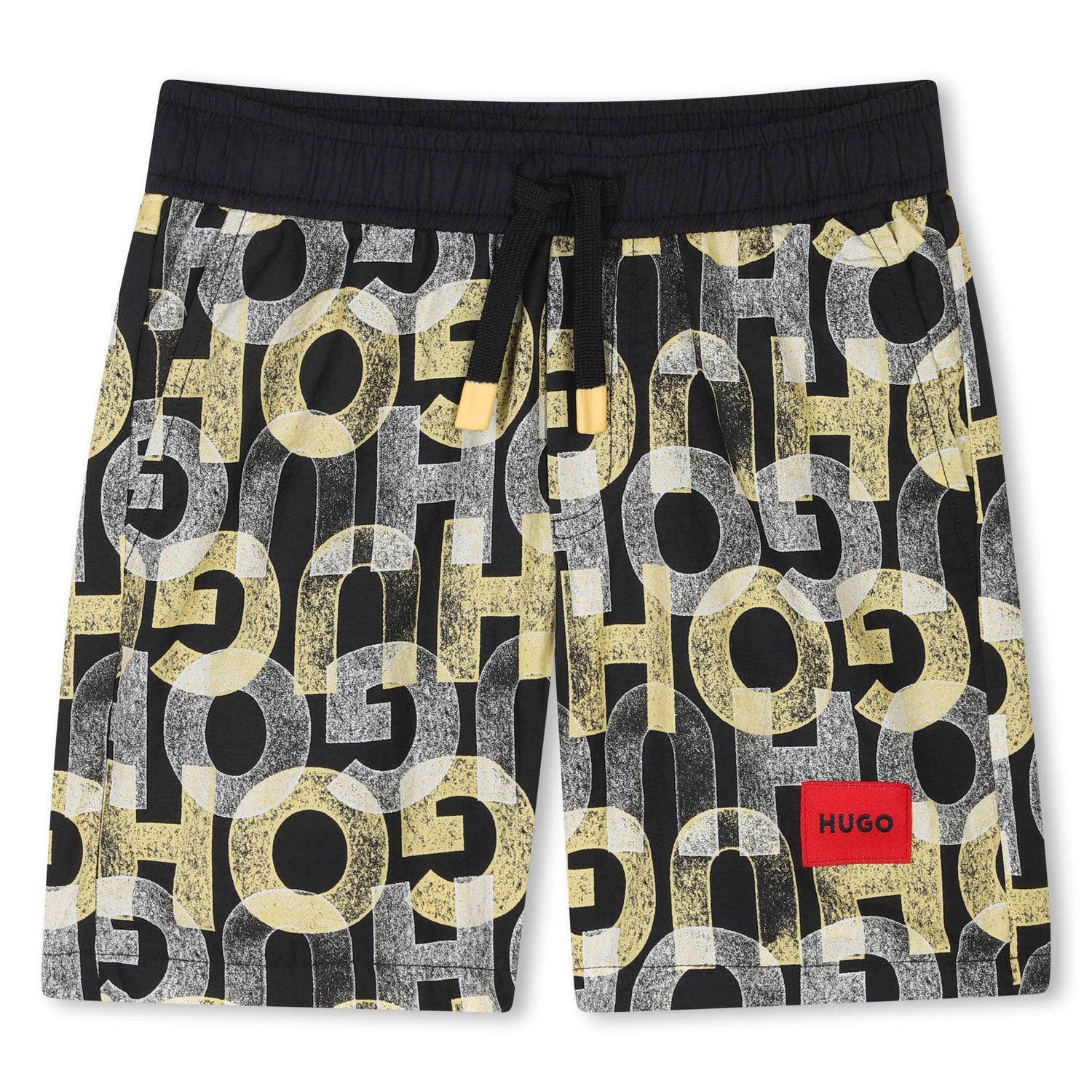 Bermuda Surf Negro | Amarillo Estampado Monograma