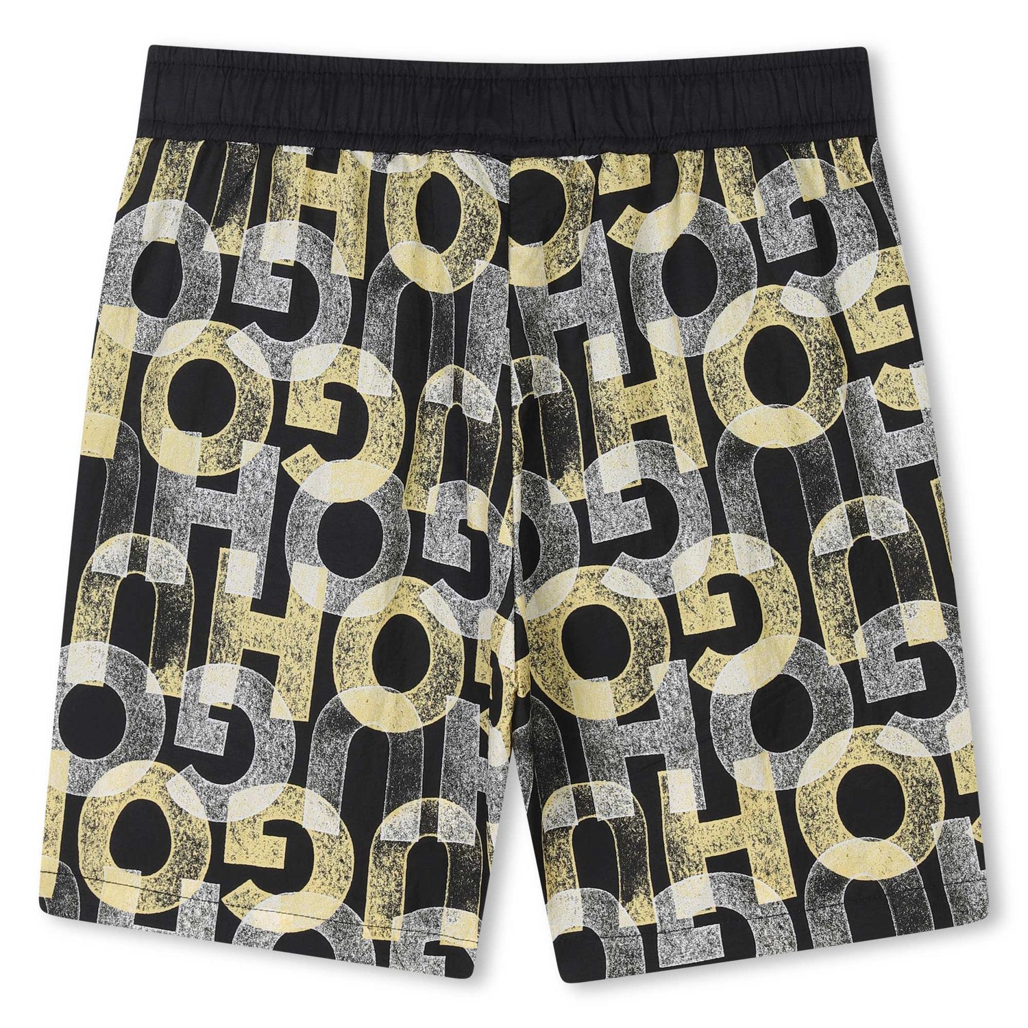 Bermuda Surf Negro | Amarillo Estampado Monograma