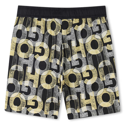 Bermuda Surf Negro | Amarillo Estampado Monograma