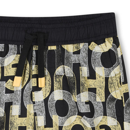 Bermuda Surf Negro | Amarillo Estampado Monograma