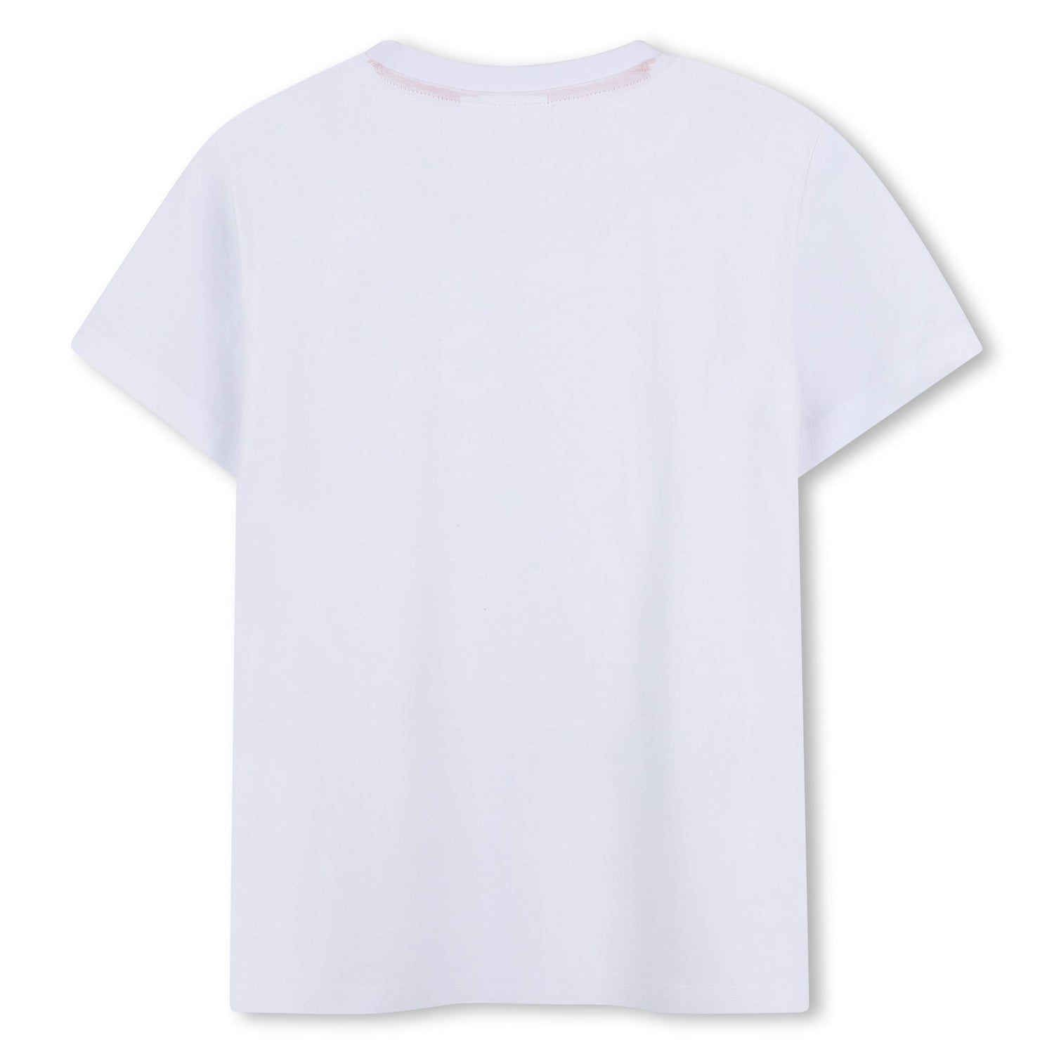 Camiseta Blanca Logotipo Apilado Destacado Algodón Orgánico