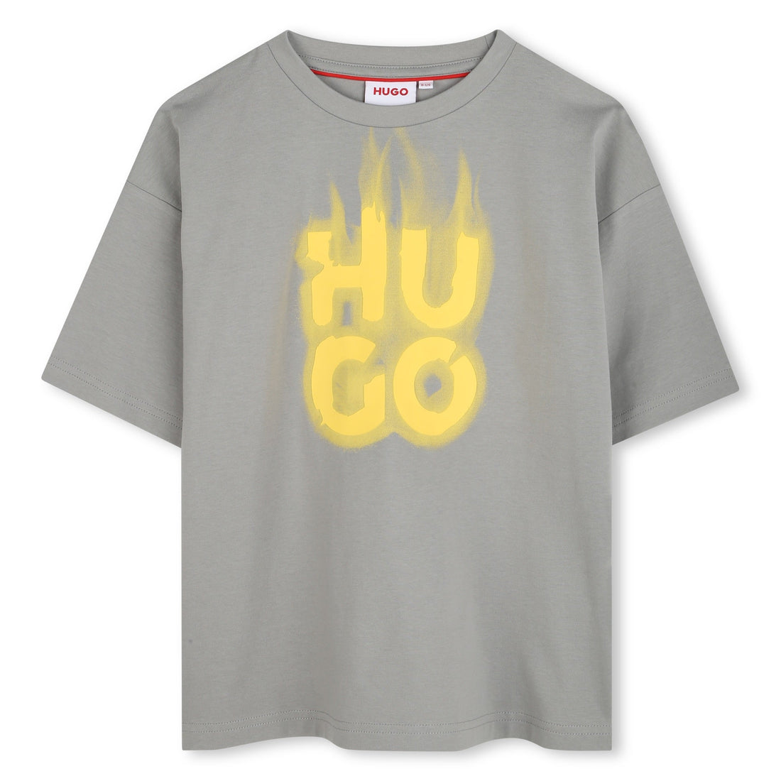 Camiseta Gris Logotipo Llamativo Algodón Orgánico