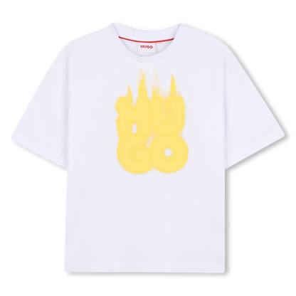 Camiseta Blanca Logotipo Llamativo Algodón Orgánico