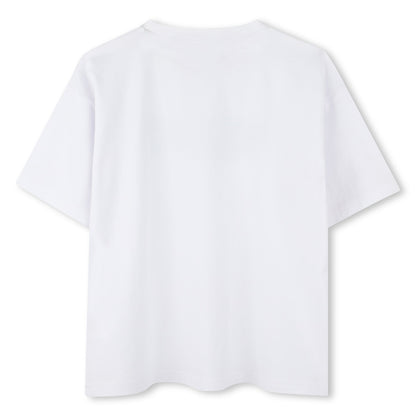 Camiseta Blanca Logotipo Gráfico Algodón Orgánico