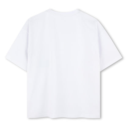 Camiseta Blanca Bolsillo Ilustración Mariposa Algodón Orgánico