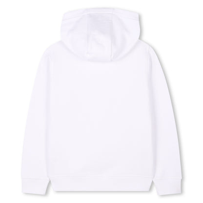 Buzo Hooded Blanco Logotipo Fantasía Amarillo