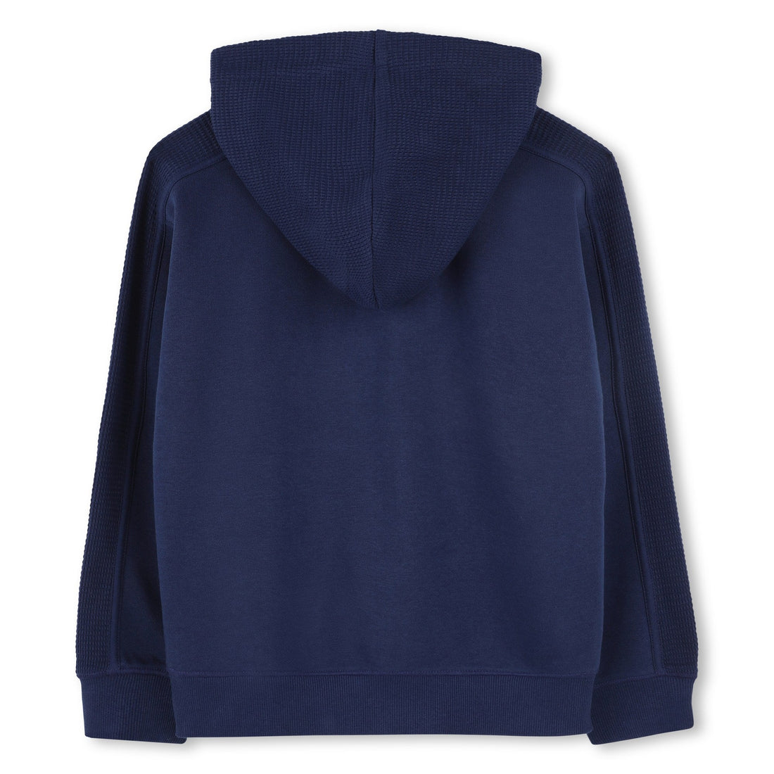 Chaqueta Hooded Azul Tejido Gofrado