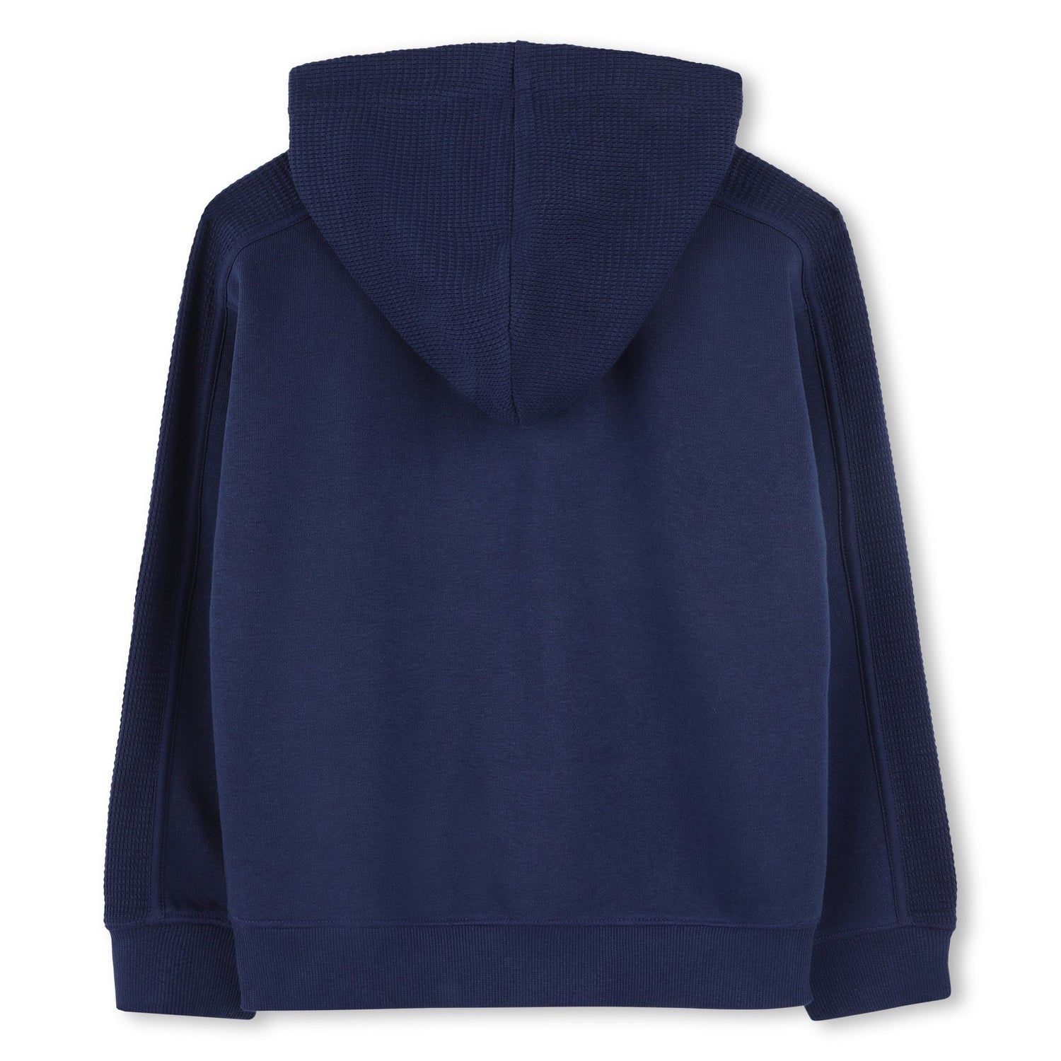 Chaqueta Hooded Azul Tejido Gofrado