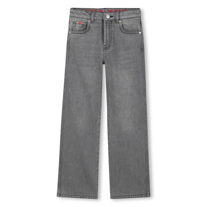 Jeans Gris Deslavado Wide Leg