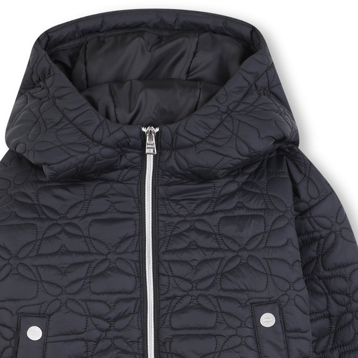 Chaqueta Acolchada Hooded Bordado Integral