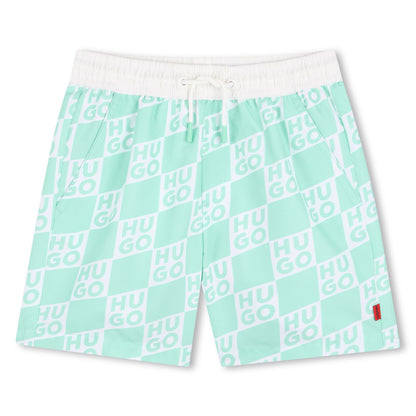Bermuda Surfer Monograma Verde Almendra