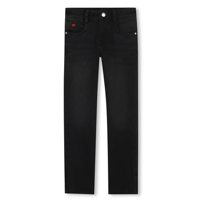 Jeans Slim Fit Deslavado Negro