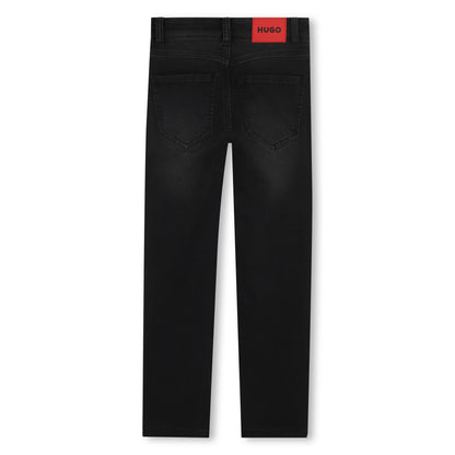Jeans Slim Fit Deslavado Negro