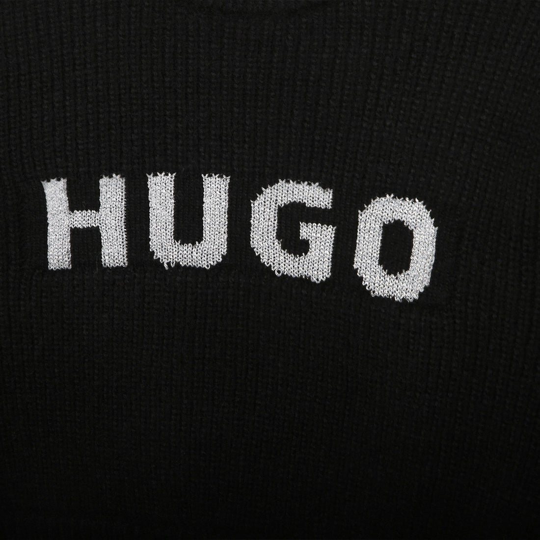 Sweater Cropped Negro HUGO Lurex Niña