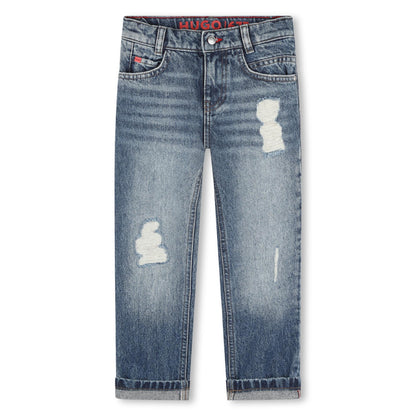 Jeans Regular Fit Destroyed Azul Z25 Niño