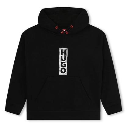 Buzo Hooded Negro Bolsillo Canguro Niño