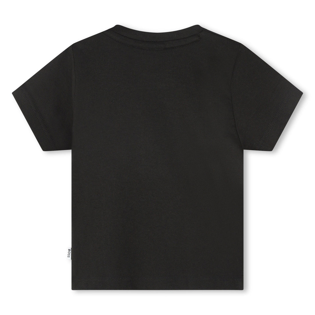 Camiseta Negra Manga Corta Estampado BOSS Bebé