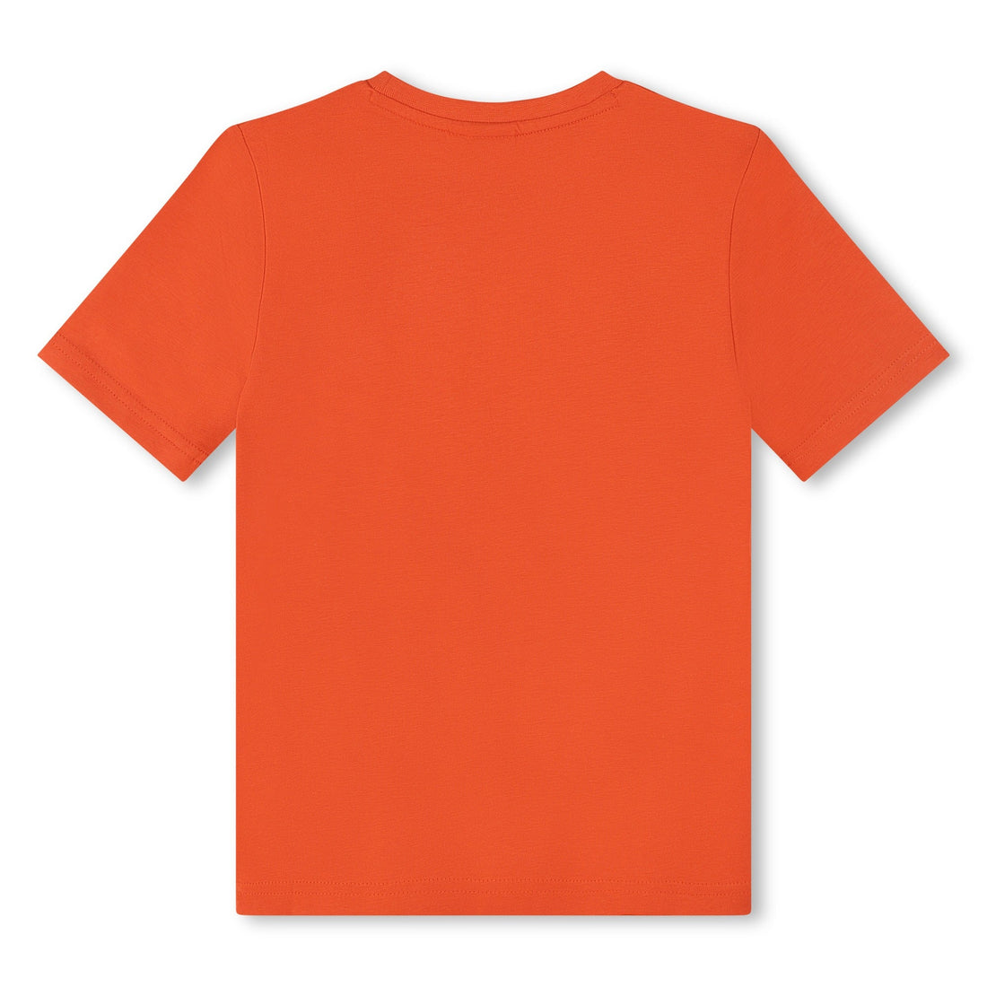 Camiseta Naranja Manga Corta Estampado BOSS Niño