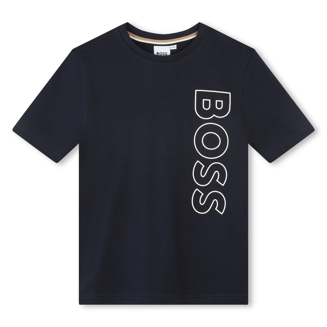 Camiseta Negra Estampado Vertical Boss Niño