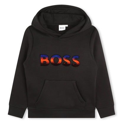 Hoodie Negro Logo Bordado Niño