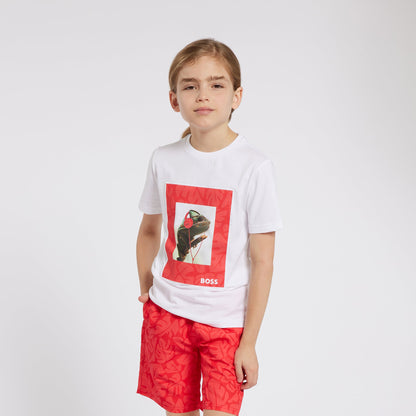 Bermuda Roja Surf Estampada Niño