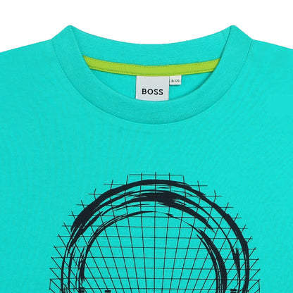 Camiseta Aqua Estampada Boss Niño