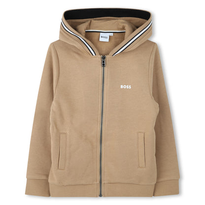 Chaqueta Hooded Camel Trenza Icónica Niño