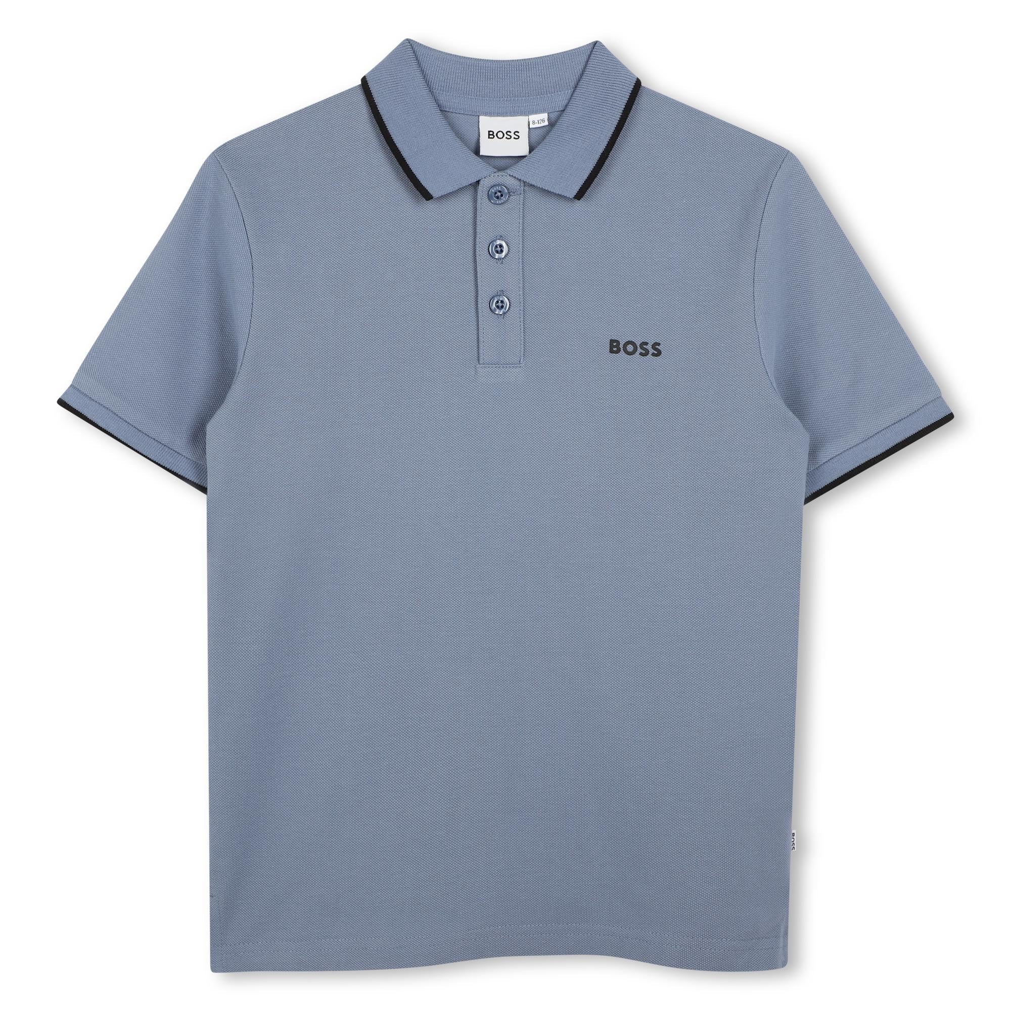 Polo Azul Brumé Contraste Niño