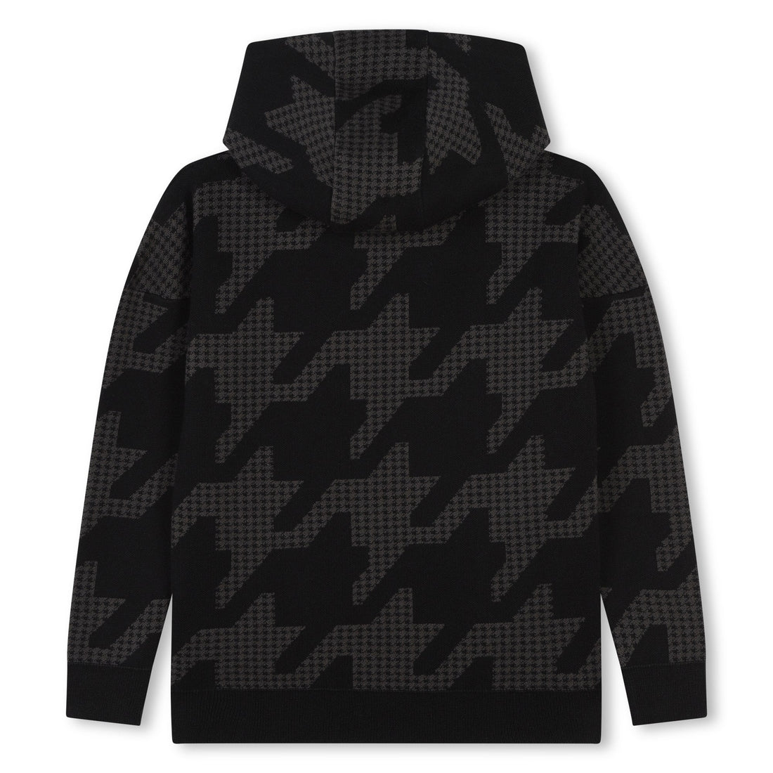 Sweater Hooded Negro Pata De Gallo Niño